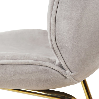 GIA Velvet Gray Armless Side Dining Chair 2 Pack