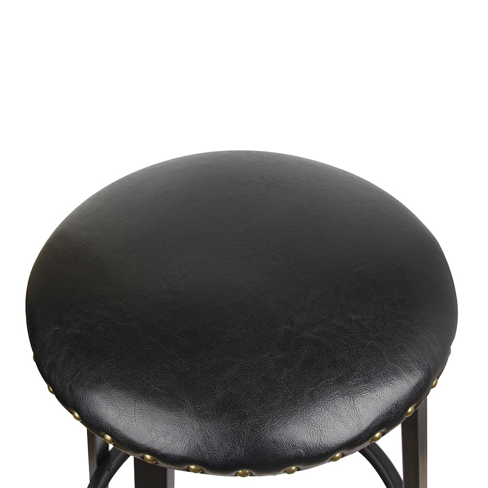 GIA 24 Inch Black Round Bar Stool