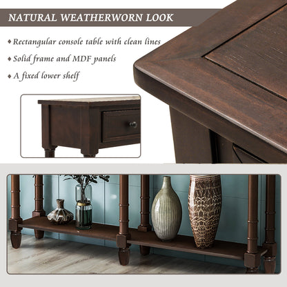 Console Table Sofa Table with Two Storage Drawers