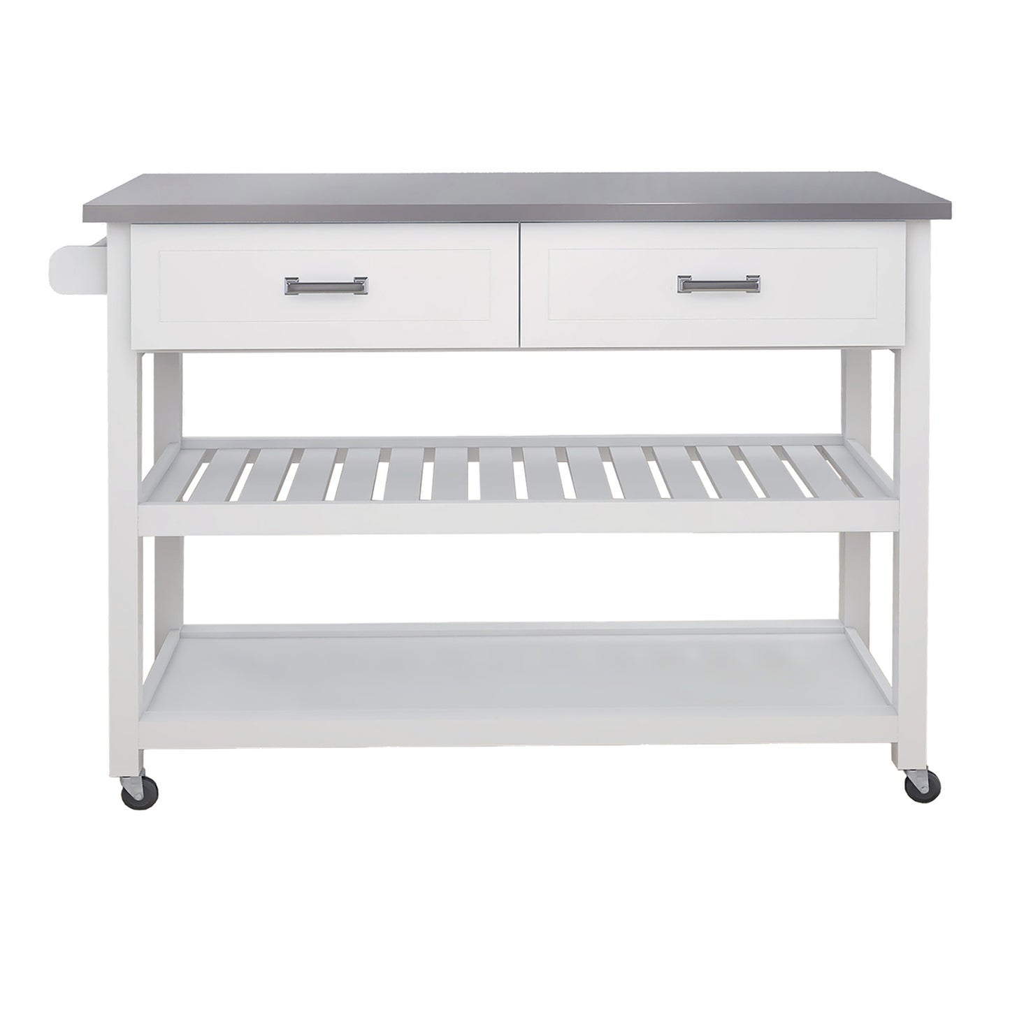 White Kicthen Cart With Two Drawers