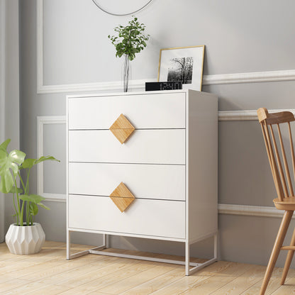 Solid wood special shape square handle with 4 drawers sideboard