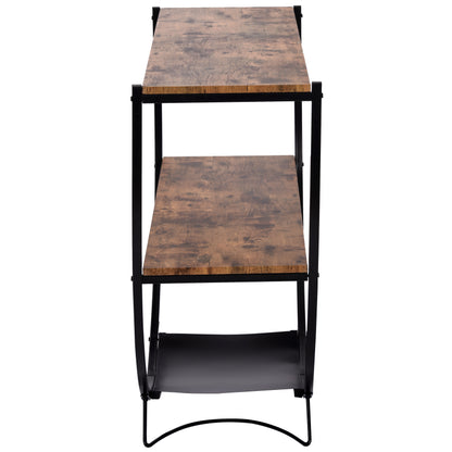 Metal Distressed Wood Console Table