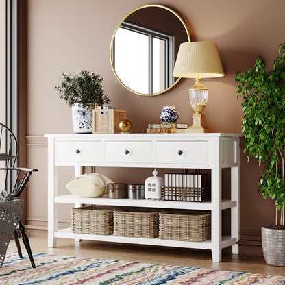 Console Table with Two Open Shelves