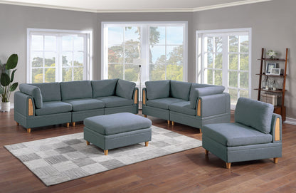 Living Room Furniture Ottoman Steel Color Dorris Fabric 1pc Cushion ottomans