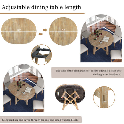 Farmhouse Round Extendable Dining Table