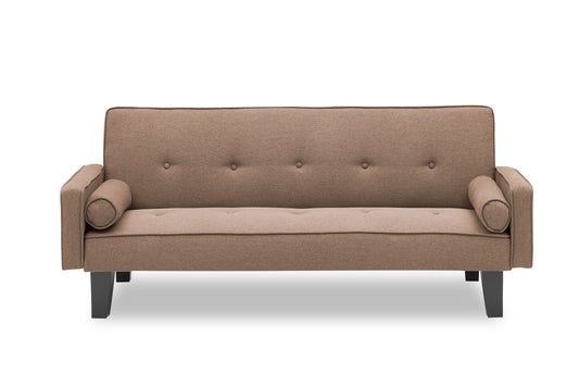 2059 sofa convertible into sofa bed includes two pillows 72" brown cotton linen sofa bed suitable for family living room
