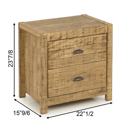 Solid Wood Night Stand, Bedside Table, End Table, Desk with Drawers for Living Room, Bedroom (Walnut)