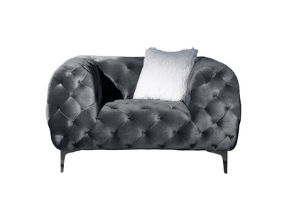 Grey Elegant Velvet Living Room Ottoman