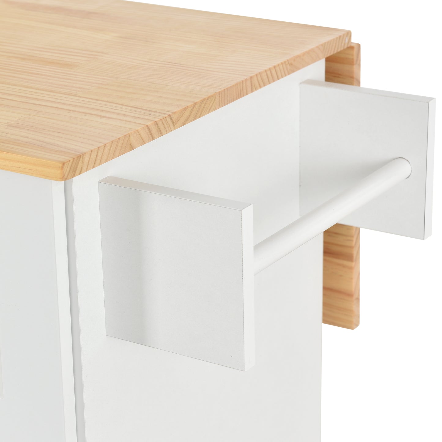 Rolling Mobile Kitchen Island（White）
