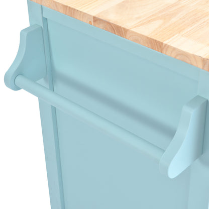 Mint Green Kitchen Cart, Concealed sliding barn door adjustable height