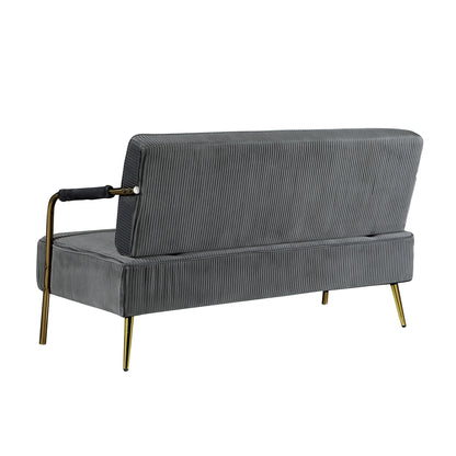 Modern Upholstered Pleated Velvet Loveseat