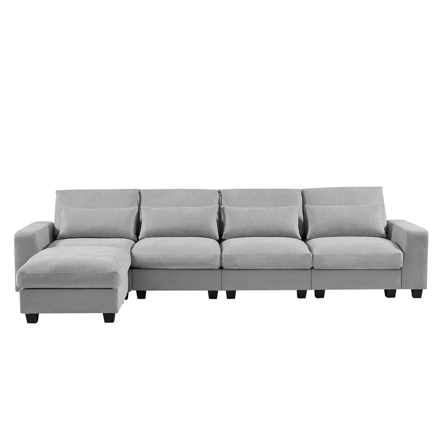 Modern Large L-Shape Feather Filled Sectional Sofa