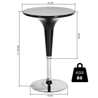 Round Bar Pub Table with Adjustable Height