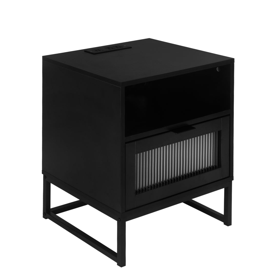 Nightstand with LED Lights / Drawer