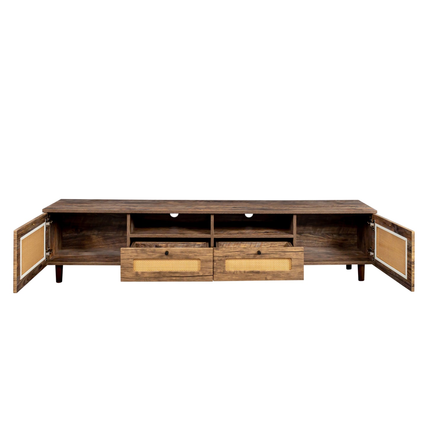 TV Stand with 2 Doors and 2 Open Shelves