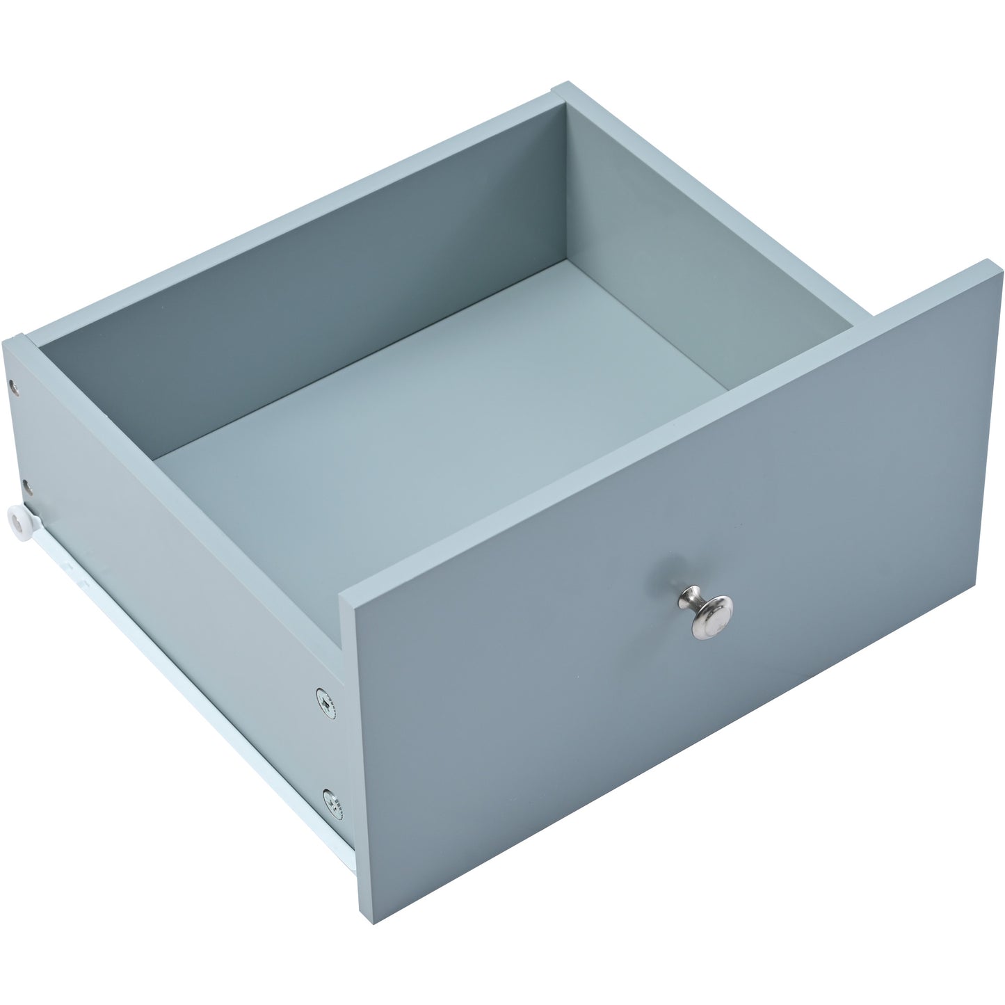 Store Kitchen Cart on 4 Wheels with 2 Drawers and 3 Open Shelves,Grey Blue