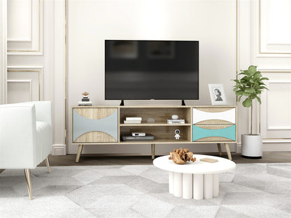 TV Stand with Storage Cabinet and Shelves