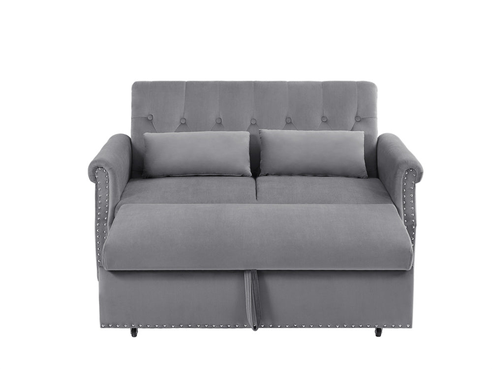 Modern Shiny Velvet Convertible Loveseat Sleeper Sofa