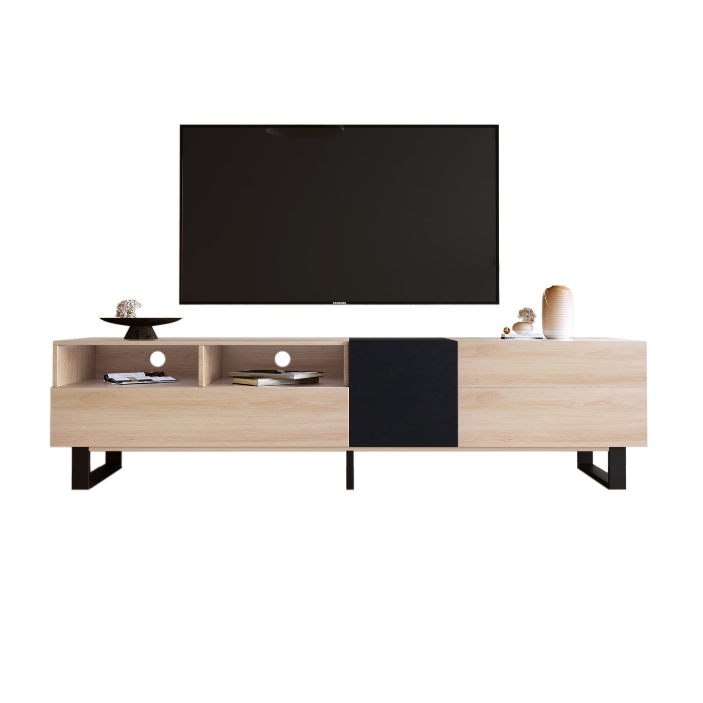 Modern TV Stand with Double Storage Space