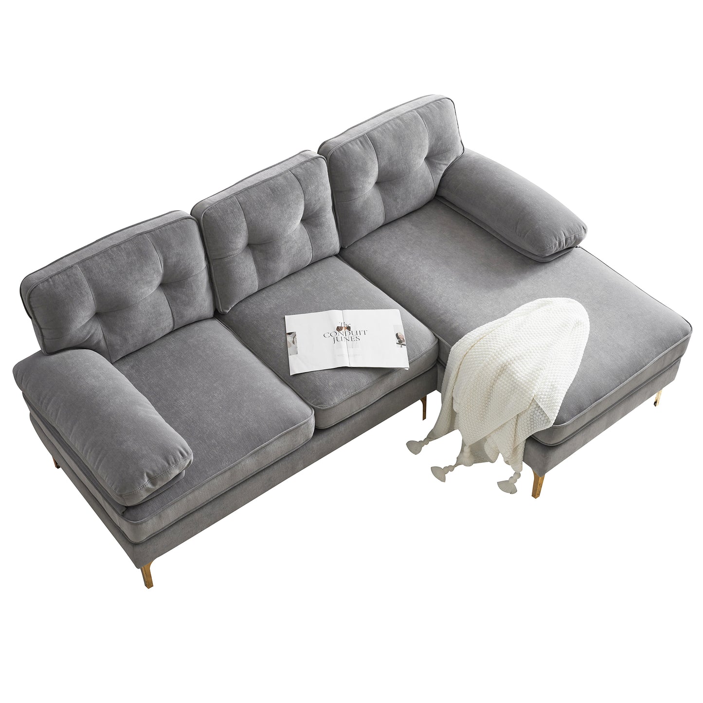 Modern Sectional Sofas Couches Velvet L Shaped Couches