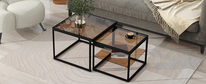 Modern Nested Coffee Table Set with High-low Combination Design