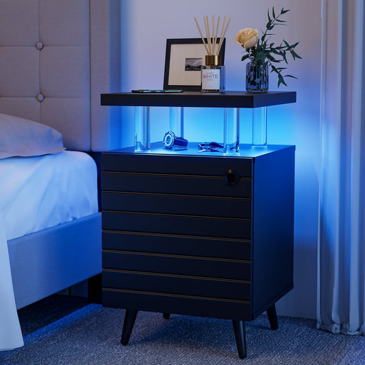 Nightstand LED with 4 Acrylic Columns