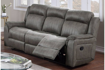 Contemporary Manual Motion Sofa 1pc Couch Living Room Furniture Slate Blue Breathable Leatherette
