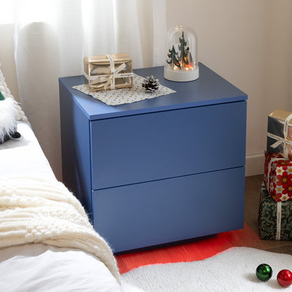 Nightstand with LED Strip Lights with 2 Drawers