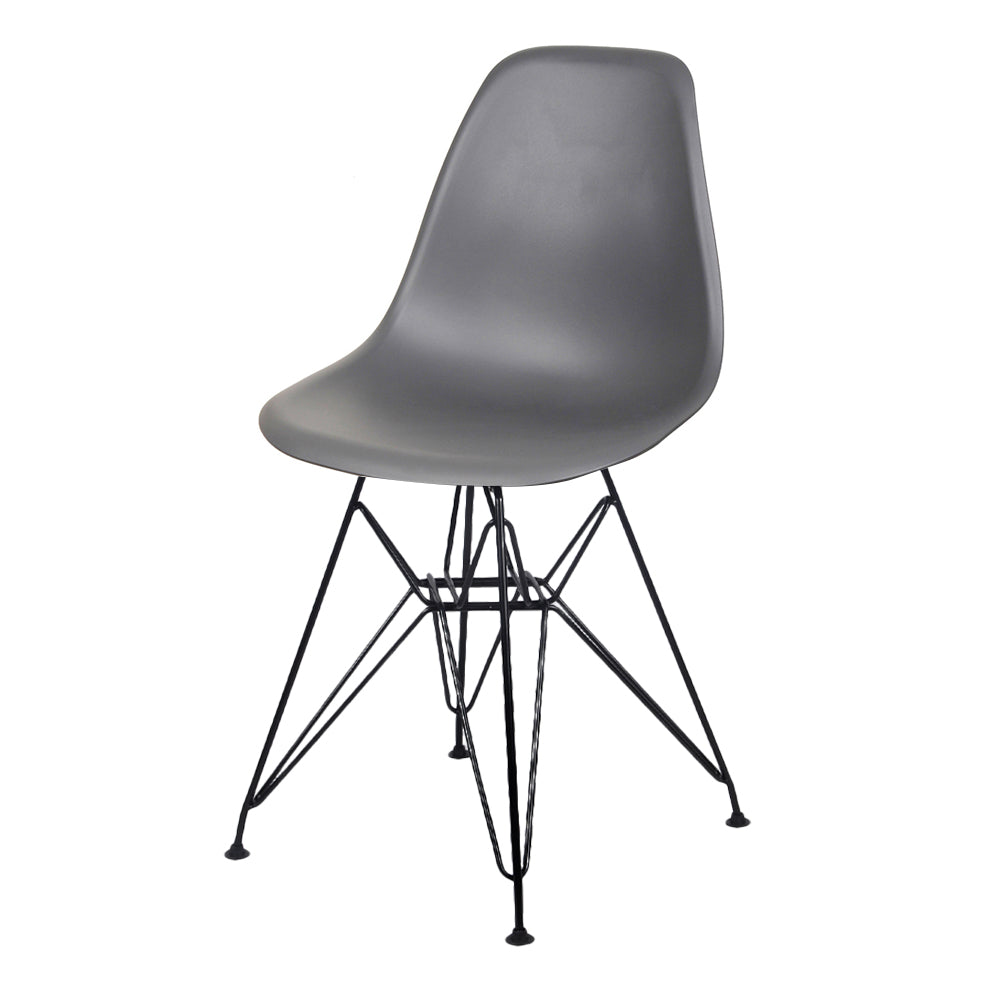 GIA Plastic  Armless Chair with Metal Legs-Dark Gray