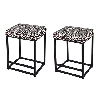 GIA 24 Inch Square Kitchen Counter Stools with Zebra Print