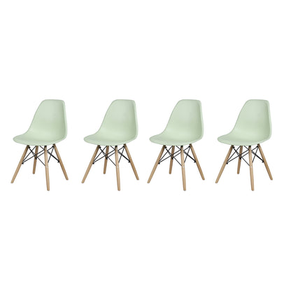 GIA Plastic Armless Chair Wood Legs-Green