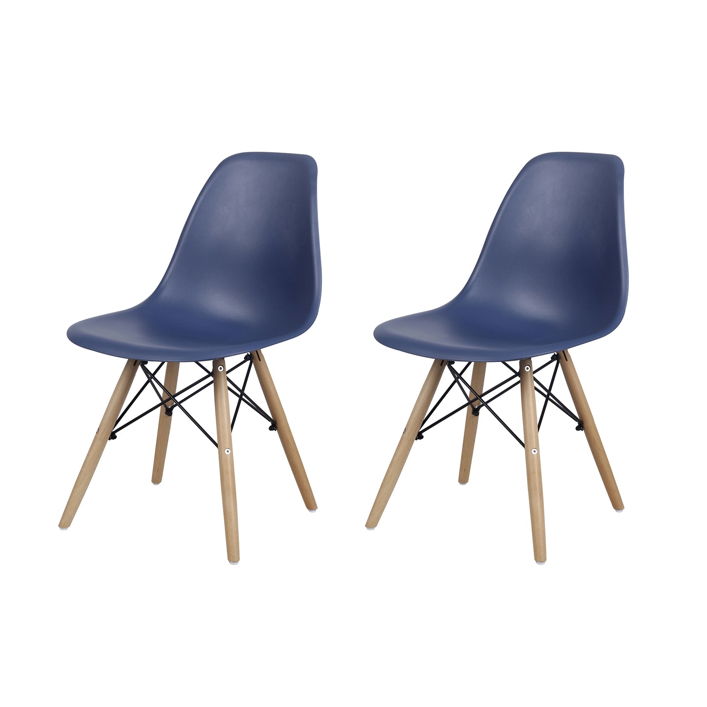 GIA Plastic Armless Chair Wood Legs-Blue