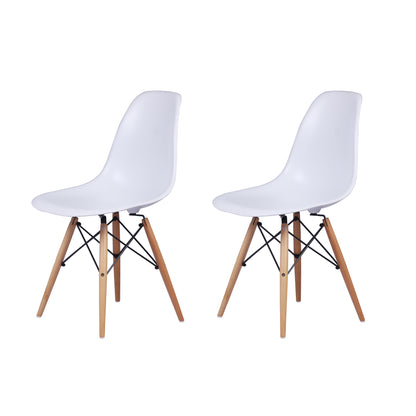GIA Plastic Armless Chair Wood Legs-White