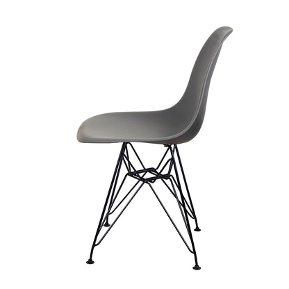 GIA Plastic  Armless Chair with Metal Legs-Dark Gray