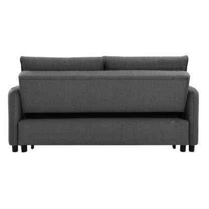 3 in 1 Convertible Sleeper Sofa Bed, Modern Fabric Loveseat Futon Sofa Couch w/Pullout Bed, Small Love Seat Lounge Sofa w/Reclining Backrest, Furniture for Living Room, Grey