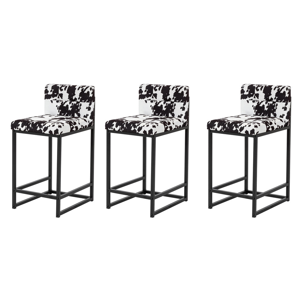 Upholstered Fabric Counter Stool,set of 3