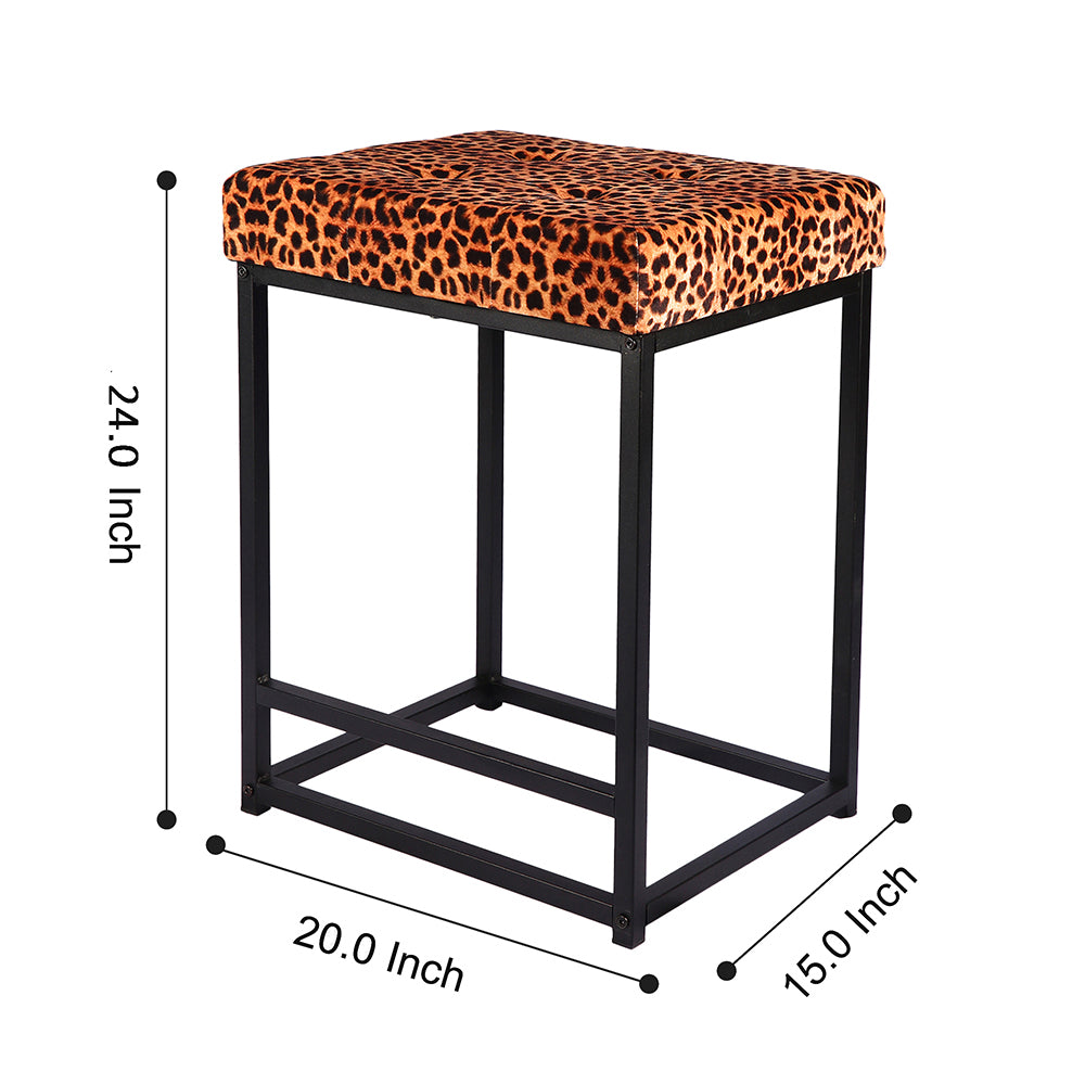 GIA 24 Inch Square Kitchen Counter Stools with Leopard Cheetah Print