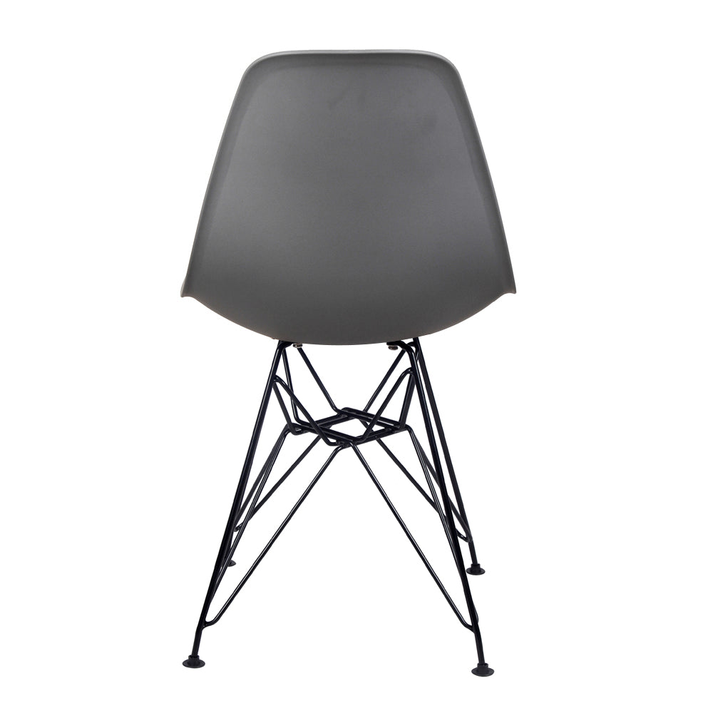 GIA Plastic  Armless Chair with Metal Legs-Dark Gray