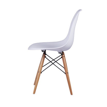 GIA Plastic Armless Chair Wood Legs-White