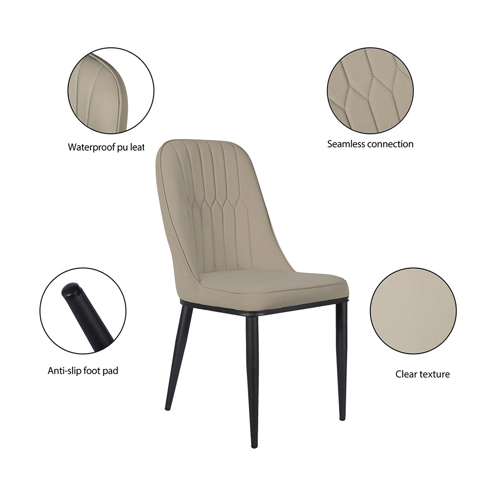 GIA Nifty Gray Armless Side Dining Chair