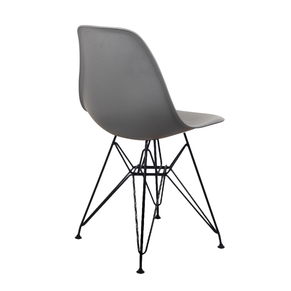 GIA Plastic  Armless Chair with Metal Legs-Dark Gray