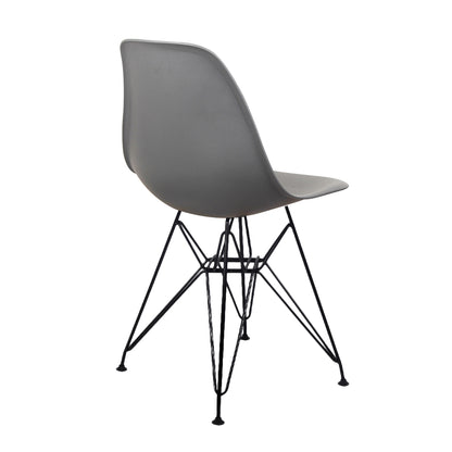 GIA Plastic  Armless Chair with Metal Legs-Dark Gray