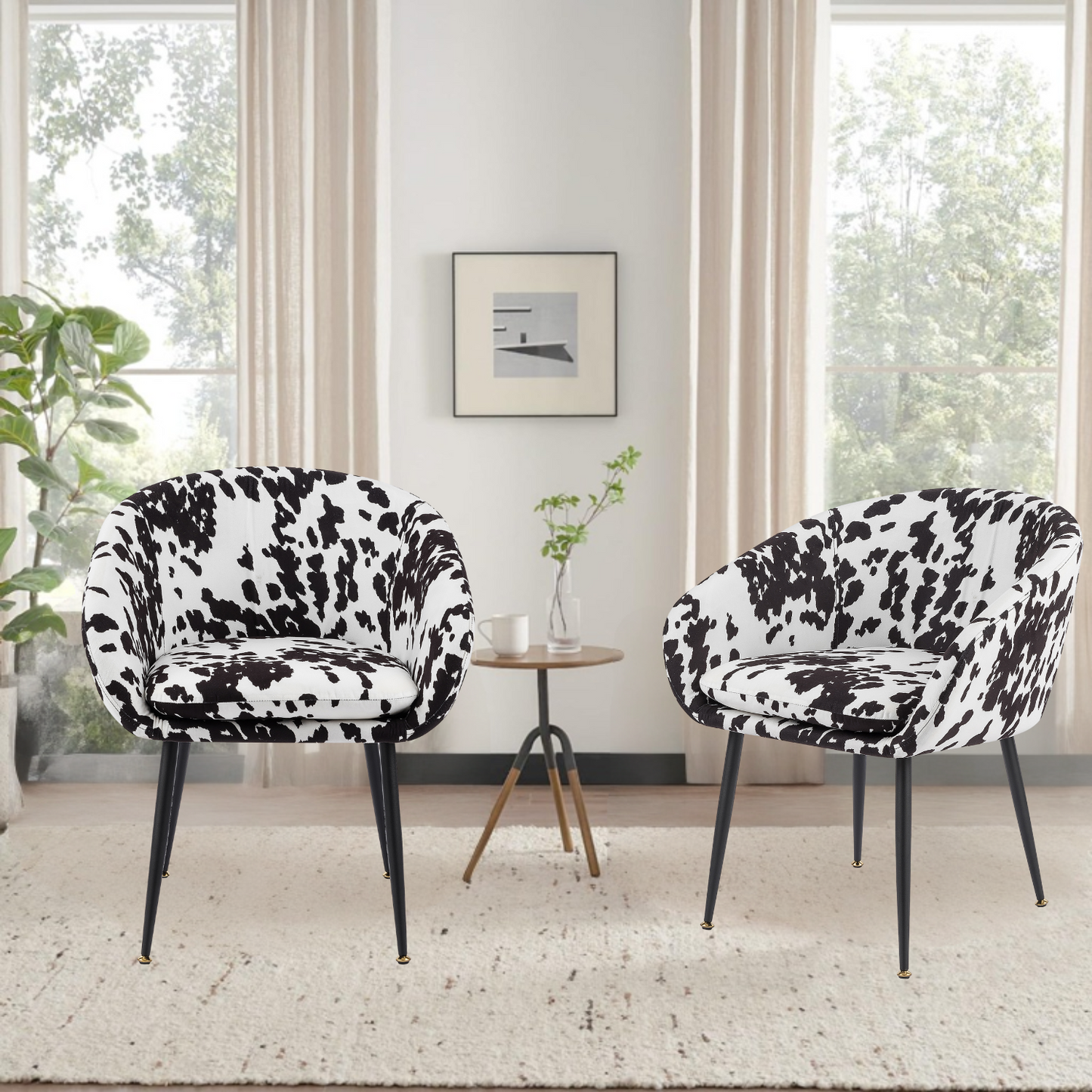 Cowprint Comfort Chair, set of 2
