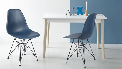 GIA Plastic  Armless Chair with Metal Legs-Teal