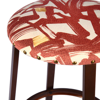 GIA 24 Inch Red Leaf Round Stool 2 Pack
