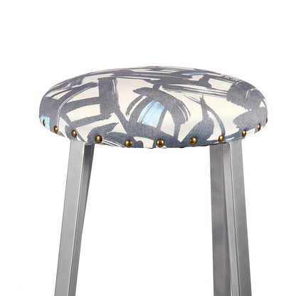 GIA 24 Inch Silver Leaf Round Stool 2 Pack