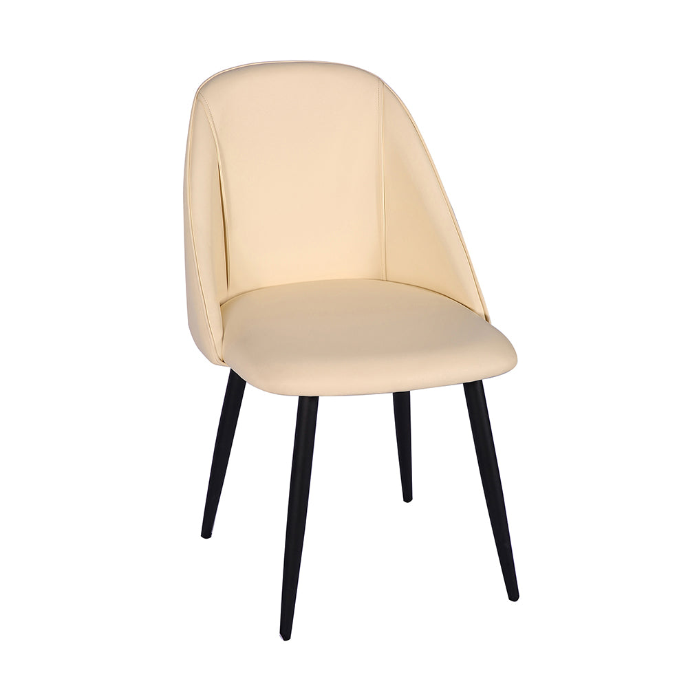GIA Modern High End Walnut Dining Table with 4 Beige Chairs Sets
