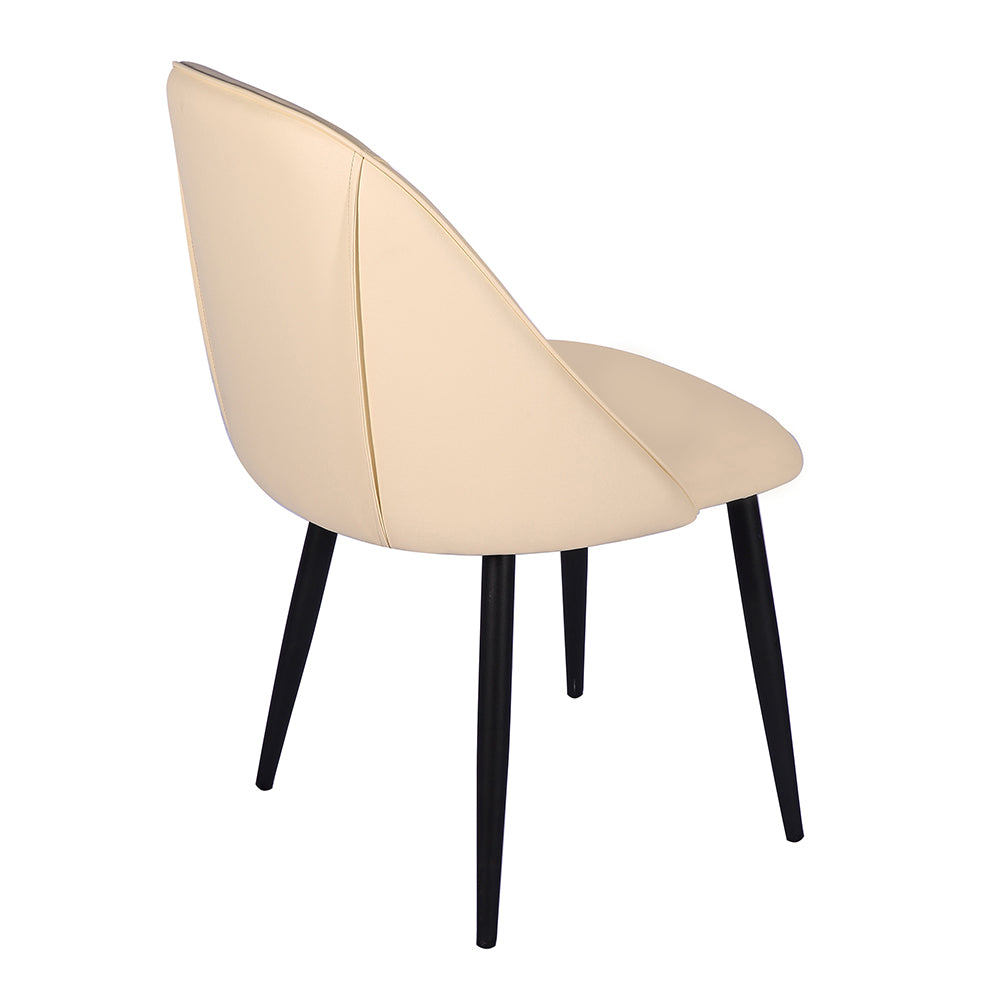 GIA Modern High End Walnut Dining Table with 4 Beige Chairs Sets