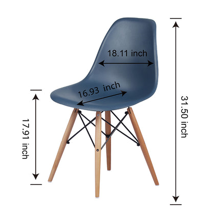 GIA Plastic Armless Chair Wood Legs-Teal