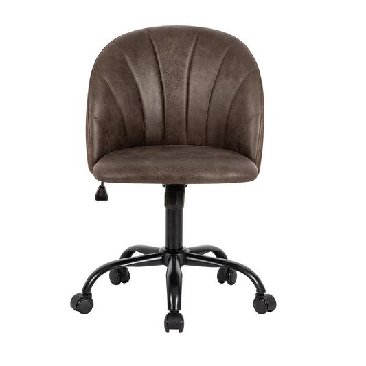 Modern Velvet Cute Armless Office Chair-Gray
